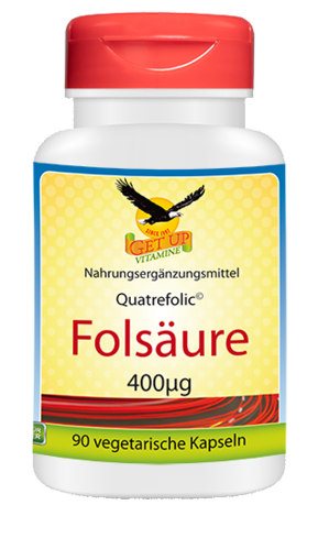 Bioaktive Folsäure (Folat) Quatrefolic© a 400mcg, 90 Kapseln
